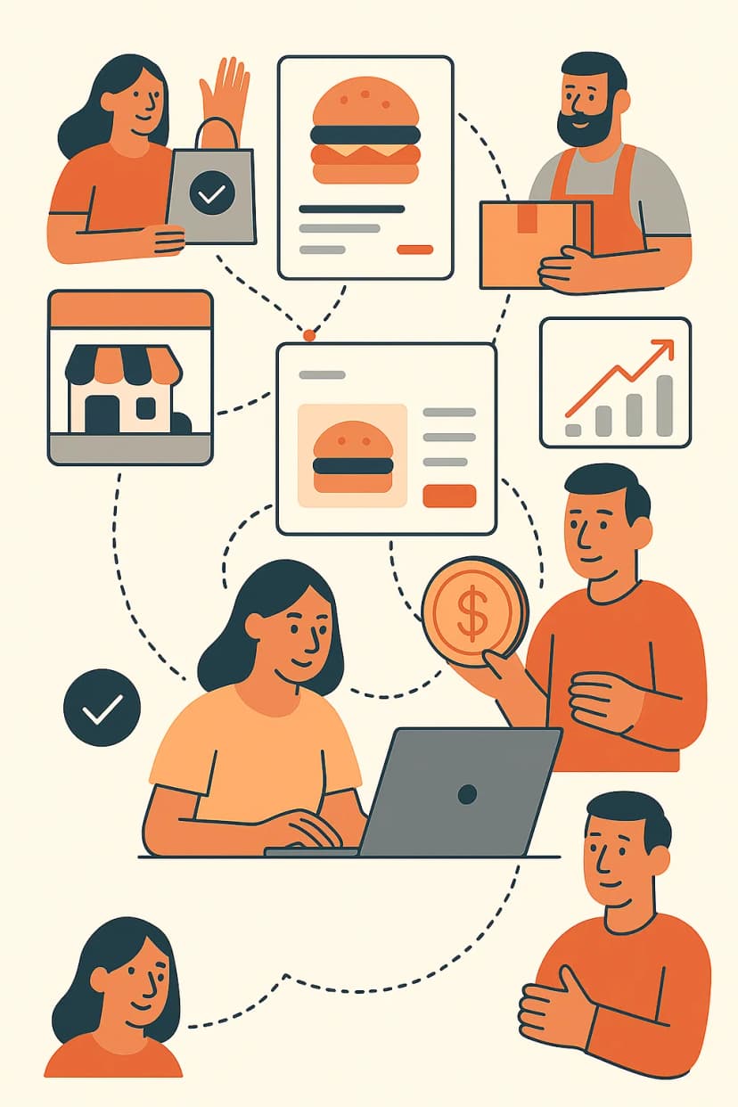 Restaurant ordering platform illustration